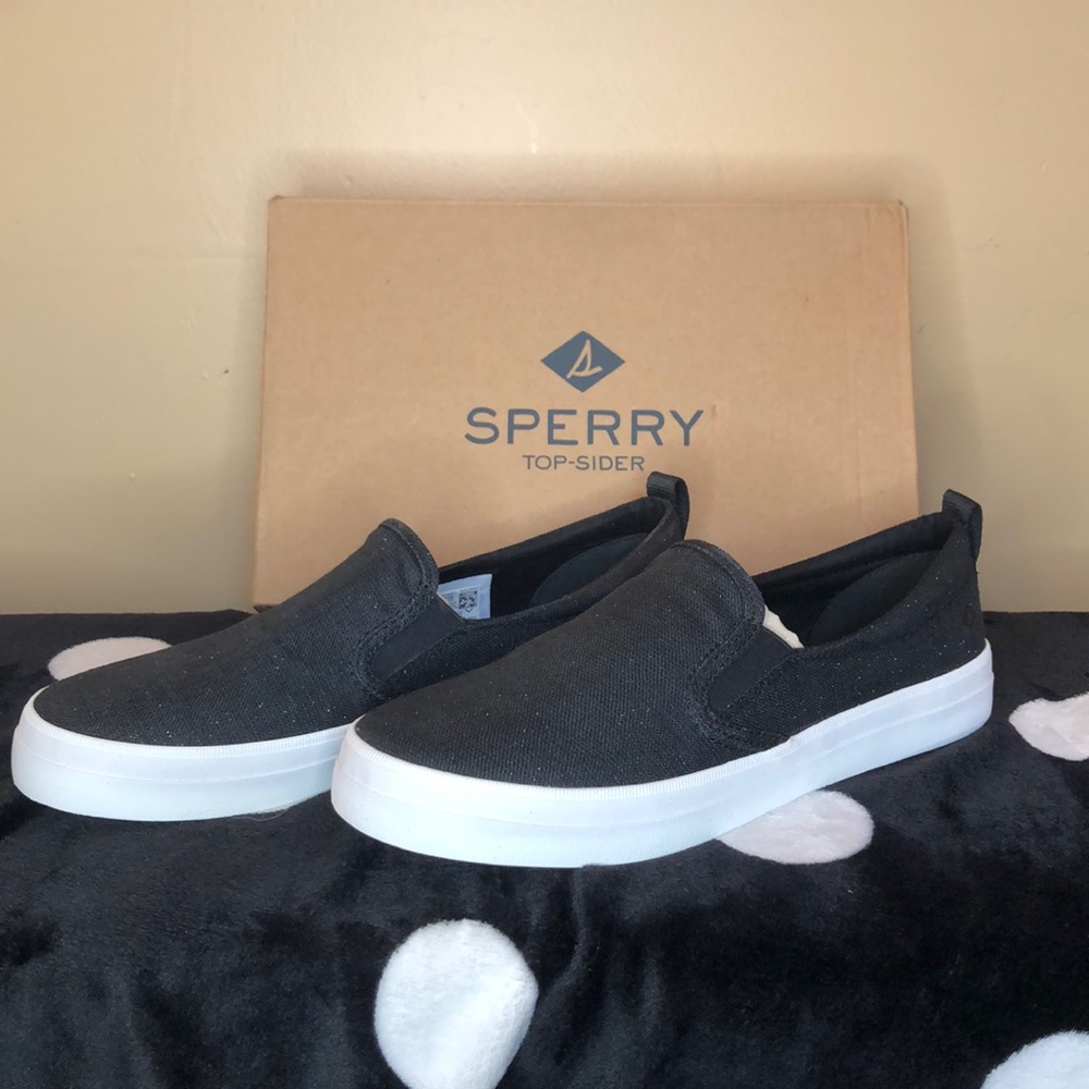 Black Sperry loafers